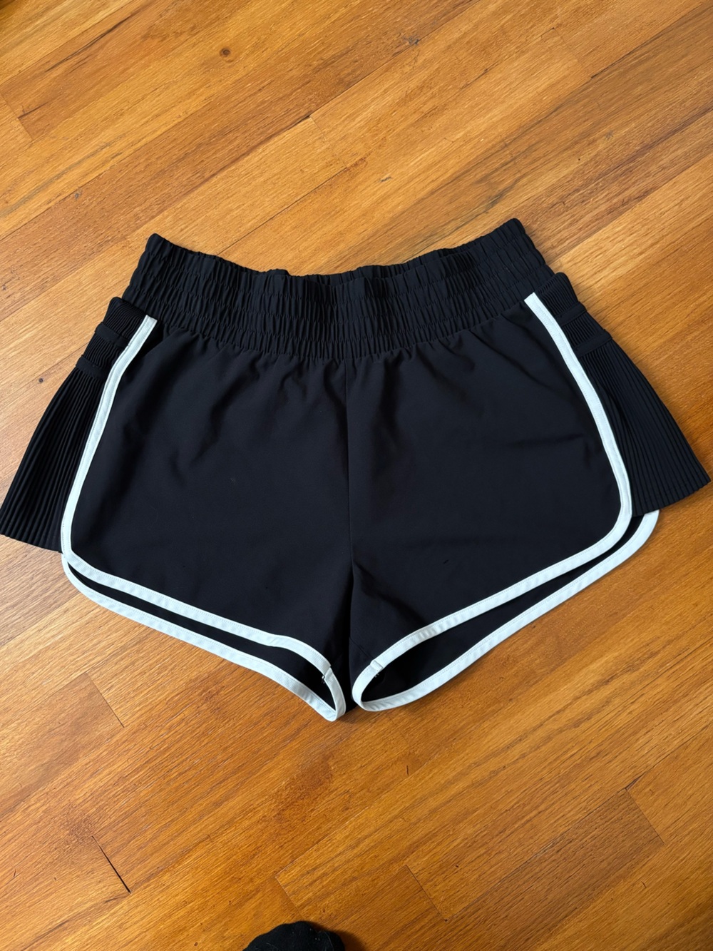 all in motion Black Athletic Shorts with White Piping